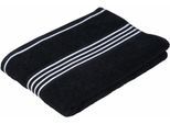 Badetuch GÖZZE "Rio", schwarz, B:70cm L:140cm, Walkfrottee, Obermaterial: 100% Baumwolle, Handtücher, Badetuch, mit feiner Streifenbordüre