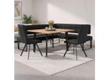 Eckbank HOME AFFAIRE "Mia Küchenbank, Polsterbank, Esszimmerbank, 207x167 cm", schwarz (dunkelgrau, schwarz), B:207cm H:61cm T:167cm, Massivholz, Metall, Polyester, Sitzbänke, Eckbank, Moderne Bank und Farben, Sitzplatzanzahl: 5, Frei in Raum stellbar