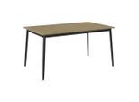 Ambia Garden Gartentisch, Natur, Dunkelgrau, Metall, Kunststoff, rechteckig, konisch, 150x74x90 cm, rostfrei, Gartenmöbel, Gartentische, Gartentische
