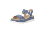 Riemchensandale REMONTE "Remonte Sandalen Leder", Damen, Gr. 39, blau, Leder, Schuhe Riemchensandale