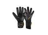 Torwarthandschuhe REUSCH "Pure Contact Infinity", Damen, Gr. 10, gold (schwarz, goldfarben), 77% Elastodien, 16% Polyester, 7% Polyamid, mehrfarbig, Handschuhe, mit Hybrid Negative Cut