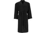 Unisex-Bademantel VOSSEN Gr. 46, schwarz, 46/52, Baumwolle, Hausmäntel, Unisex-Bademantel