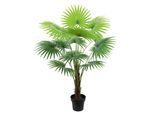 Kunstpalme I.GE.A. "Fächerpalme im Topf", grün, B:98cm H:135cm L:98cm, Polyester, Kunstpflanzen, Kunstpalme, Realistische Pflanze für Wohnzimmer Büro Hotel Dekopflanze