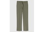 Bügelfaltenhose INSPIRATIONEN, Damen, Gr. 24, Kurzgrößen, khaki, 55% Leinen, 45% Viskose, unifarben, lang, Hosen