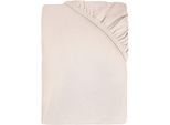 Spannbettlaken DYCKHOFF "Uni", natur, B:140cm L:200cm, Jersey, Obermaterial: 95% Baumwolle, 5% Elasthan, Bettlaken, Spannbettlaken, Angenehm weich, besonders flexibel, bis 25cm Matratzenhöhe