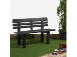 Gartenbank , Anthrazit , Kunststoff , 110x71x52 cm , Made in Italy , Gartenmöbel, Gartenbänke