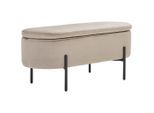Novel Truhenbank, Schwarz, Graubraun, Metall, Textil, 95x43x36 cm, Esszimmer, Bänke, Sitzbänke