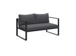 Beldano , Anthrazit , Metall, Textil , Füllung: Schaumstoff,Polyester , einzeln stellbar , 134x63x76 cm , geeignet für Balkon ,