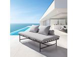 Gartenliege Norah Grau Outdoorstoff/Metall/Kunststoff