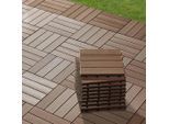 Beldano , Braun , Kunststoff, Holzwerkstoff , 30x30x2.2 cm , witterungsbeständig, riss- und splitterfrei, UV-beständig, lichtunempfindlich , Freizeit im Garten, Terrassen- & Balkonböden, Terrassenfliesen