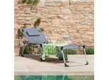 Greemotion , Grau , Metall, Textil , wetterbeständig, klappbar , Gartenmöbel, Gartenliegen, Sonnenliegen