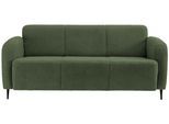 3-Sitzer-Sofa Marone Dunkelgrün Teddystoff