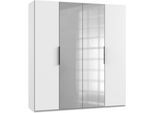 Drehtürenschrank Level 36A mit Spiegel ca. 200 cm Weiß