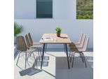 Gartenset Zophia Grau Metall/Polywood