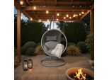 Hängesessel Mira Hellgrau Outdoorstoff/Metall/Kunststoff