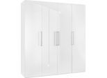 Drehtürenschrank Glossy in Weiß