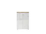Schrank Easy Office Eichefarben/Weiß Hochglanz