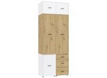 Kleiderschrank Kivo Eiche Artisan/Weiß