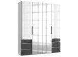 Drehtürenschrank Level 36D ca. 200 cm Graphitfarben/Weiß
