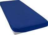 Spannbettlaken BELLANA "bellana exclusiv aus 100% Mako-Baumwolle, 150 g/m², bügelfrei", blau (marine), L:200cm, Mako-Jersey, Obermaterial: 100% Baumwolle, Bettlaken, Spannbettlaken, feinste Mako-Baumwolle, Spannbetttuch für Matratzen bis 25cm Höhe