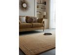 Teppich FLAIR RUGS "Gatsby", natur, B:120cm H:8mm L:170cm, Viskose, Wolle, Teppiche, Teppich, mit Bordürendesign