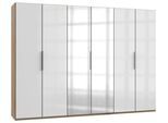 Drehtürenschrank Level 36D mit Spiegel ca. 300 cm Eiche/Weiß