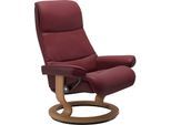Relaxsessel STRESSLESS "View", rot (bordeaux batick), B:82cm H:108cm T:81cm, Leder BATICK: BATICK ist ein leicht korrigiertes, durchgefärbtes und genarbtes Möbelleder, bei dem die meisten Unebenheiten und Spuren in der Regel entfernt wurden.;Leder PALOMA: PALOMA ist ein durchgefärbtes Semianilin-Möbelleder mit natürlicher Narbung.;ROHLEDER Stoff Q2 FARON: Ein fester zuverlässiger Bouclé mit einem