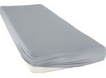 Spannbettlaken BELLANA "bellana Aqua mit Elasthan, 160 g/m²", grau (stahlgrau), 1 Stk., Jersey-Elasthan, 140x200 140x210 140x220 150x200 150x210 150x220 160x200 160x210 160x220 35cm, Jersey-Elasthan, Obermaterial: 97% Baumwolle, 3% Elasthan, Bettlaken, Spannbettlaken, Spannbetttuch für Matratzen bis 35cm Höhe, bügelfrei, faltenfrei, Topseller