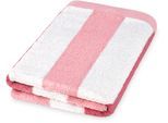 Duschtuch ROSS "Doubleface, Streifen/Uni", rosa (altrosa), B:70cm L:140cm, Frottier, Baumwolle, Handtücher, aus feinster Baumwolle