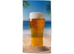 Strandtuch GOOD MORNING "Beer", multi, B:100cm L:180cm, Velours, Mikrofaser, Handtücher, Mikrofaser, Velours, Strandtuch, saugfähig, 100x180, bier, Bierchen