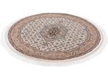 Orientteppich THEKO "Benares Bidjar", braun (creme, braun), H:12mm Ø:100cm, Wolle, Teppiche, Fransenteppich, reine Wolle, handgeknüpft, mit Fransen