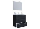 Waschtisch VCM "3-tlg. Waschplatz Waschtisch Badinos Schublade 3SC", schwarz, B:60cm T:46cm, Waschtische, Waschtisch