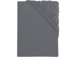 Spannbettlaken S.OLIVER "TABEA, 100% Baumwolle, 145 g/m²", grau (dunkelgrau), L:200cm, Jersey, Obermaterial: 100% Baumwolle, Bettlaken, Spannbettlaken, Bettlaken für Matratzen bis 25 cm Höhe, perfekter Sitz, bügelfrei