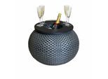 Beistelltisch COOTAB COOLER TABLE "Beistelltisch mit Acryl-Kühler Milano 40 cm", schwarz (anthrazit, schwarz), B:55cm H:40cm, Tische, Beistelltisch