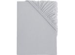 Spannbettlaken S.OLIVER "TABEA, 100% Baumwolle, 145 g/m²", grau (hellgrau), L:200cm, Jersey, Obermaterial: 100% Baumwolle, Bettlaken, Spannbettlaken, Bettlaken für Matratzen bis 25 cm Höhe, perfekter Sitz, bügelfrei