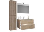 Waschtisch VCM "4-tlg. Waschplatz Waschtisch Badinos Schublade SP", braun (sonoma, eiche), B:93cm T:46cm, Waschtische, Waschtisch