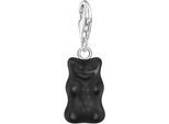 Charm-Einhänger THOMAS SABO "THOMAS SABO x HARIBO Schmuck: Charm", silber (silberfarben, schwarz, schwarz), Charms, Damen, Silber 925 (recycelt), mit Kristallglas