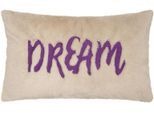 Fellkissen PAD "GAZE", pastel, schriftzug, B:30cm H:2cm L:50cm, Polyester, Dekokissen_Sitzkissen_Kissenhüllen, Kunstfell, weich & kuschelig, mit Schriftzug, 30x50 cm