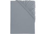 Spannbettlaken S.OLIVER "TABEA, 100% Baumwolle, 145 g/m²", grau, L:200cm, Jersey, Obermaterial: 100% Baumwolle, Bettlaken, Spannbettlaken, Bettlaken für Matratzen bis 25 cm Höhe, perfekter Sitz, bügelfrei