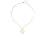 Kette mit Anhänger JOBO "Tropfen mit 5 Zirkonia", goldfarben, Halsketten, Damen, Silber 925 (Sterlingsilber), L: 45, 925 Silber vergoldet 45 cm