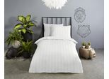 Babybettwäsche DESCANSO "Hotel Sevilla", weiß, B/L: 100cm x 135cm, 1 Stk., 1 Stk., Satin, B/L: 60cm x 40cm, 2, Satin, Obermaterial: 100% Baumwolle, Bettwäsche, Satin, Reißverschluss, Wende, Luxe, Streifen, uni