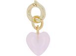 Charm Herz AMOR "2038479", bunt (gelbgoldfarben, rosa, rosa), Charms, Damen, Silber 925 (Sterlingsilber), mit Glasstein