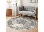 Teppich HANSE HOME "Lydia", beige (creme, grau), H:9mm Ø:160cm, Polypropylen, Teppiche, Teppich, Wohnzimmer, Schlafzimmer, Flur, Kurzflor, orientalisch, Vintage, weich
