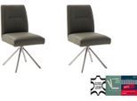 4-Fußstuhl MCA FURNITURE "DELANE Esszimmerstuhl (2er Set) - Stuhl", olive, edelstahlfarben, olive, B:49cm H:92cm T:65cm, Stühle, Taschenfederkern, Lehnenkippfunktion, beweglicher Rücken, 360 drehbar