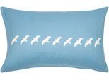 Dekokissen PAD "SEAGULL", blau (blau, unifarben), B:60cm L:35cm, Baumwolle, Dekokissen_Sitzkissen_Kissenhüllen, Made in Europe, Kissenhülle ohne Füllung, Motiv Möwe, 1 Stück