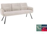 Sitzbank MCA FURNITURE "Delane", creme, schwarz, B:183cm H:92cm T:67cm, Metall, Stoff, Sitzbänke, Sitzbank, Taschenfederkern, Lehnenkippfunktion, Armlehnen, beweglicher Rücken
