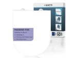 WC-Sitz SCHÜTTE "Duroplast, WHITE D-Form PRO 5", weiß, B:37,7cm H:5,1cm L:45,5cm, Duroplast, WC-Sitze, mit Absenkautomatik und Schnellverschluss