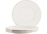 Speiseteller MÄSER "UNICO, Speiseteller Set, Steinzeug", weiß, Ø:28cm, Steinzeug, Speiseteller, Speiseteller, Teller Set