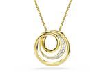 Kette mit Anhänger SWAROVSKI "Schmuck Geschenk Hyperbola Halskette", gelbgoldfarben, metallfarben, kristallweiß, Halsketten, Damen, Metall, mit Swarovski Kristall, Zirkonia (synth.)