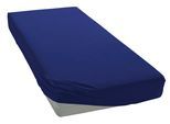 Spannbettlaken BELLANA "bellana Luxuszwirn mit Elasthan, Jersey 175 g/m², faltenfrei", blau (marine), 1 Stk., Jersey, 180x200 180x210 180x220 190x200 190x210 190x220 200x200 200x210 200x220 35cm, Jersey, Obermaterial: 97% Baumwolle, 3% Elasthan, Bettlaken, Spannbettlaken, gezwirnte Baumwolle mit Elasthan, bis 35cm Matratzenhöhe, bügelfrei